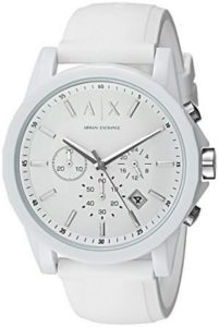 armani-exchange white watch