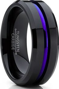 Black & Blue Engraved Promise Ring